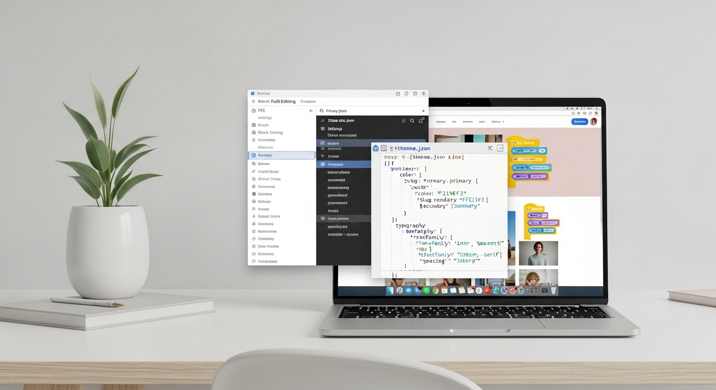 Revolutioniere dein WordPress-Design: Die Macht von theme.json und Full Site Editing Revolutioniere dein WordPress-Design: Die Macht von theme.json und Full Site Editing